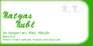 matyas nubl business card