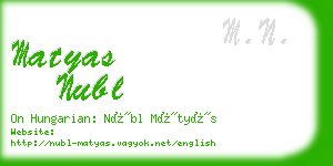 matyas nubl business card